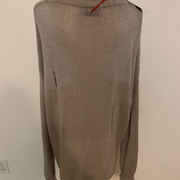 Wooden Ships Beach Bum NWT khaki loose knit boho chic summer sweater size X/L 🌞 - Picture 7 of 9